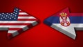 Serbia vs United States of America Arrow Flags