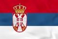 Serbia waving flag. Serbia national flag background texture Royalty Free Stock Photo