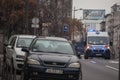 Serbian ambulance from the hitna pomoc services, a van, driving on a street heading for emergency intervention in case of accident