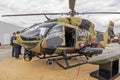 Serbian Army Airbus H145M battle support helicopter at the Paris Air Show. France - June 20, 2019