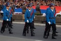 Serbian army guards unit in march-1 Royalty Free Stock Photo