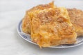 Serbian cheese pie Gibanica served on the plate Royalty Free Stock Photo