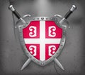 Serbian Cross. National Symbol of Serbia. The Shield with Nation