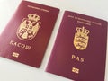 Serbian and Danish Passports Royalty Free Stock Photo