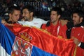 SERBIAN DAVIS CUP TIM CELEBRATE Royalty Free Stock Photo