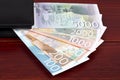 Serbian dinars in the black wallet Royalty Free Stock Photo