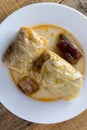 Serbian dish sarma served in white plate Royalty Free Stock Photo