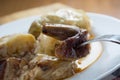 Serbian dish sarma served in white plate Royalty Free Stock Photo