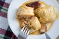 Serbian dish sarma served in white plate Royalty Free Stock Photo