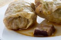 Serbian dish sarma served in white plate Royalty Free Stock Photo