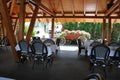 Serbian Fish Restaurant Terrace Interior in Vojvodina, Serbia