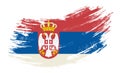 Serbian flag grunge brush background. Vector illustration. Royalty Free Stock Photo