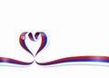 Serbian flag heart-shaped ribbon. Vector illustration.