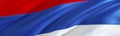 Serbian flag. Flag of Serbia. 3D Waving flag design,3D rendering. The national symbol of Serbia background wallpaper. 3D ribbon, Royalty Free Stock Photo