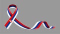 Serbian flag stripe ribbon wavy background layout. Vector illustration. Royalty Free Stock Photo