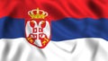 Serbian flag waving in the wind symbol of serbia