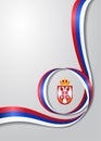 Serbian flag wavy background. Vector illustration.