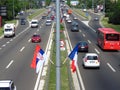 Serbian and French flags Royalty Free Stock Photo