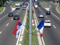 Serbian and French flags Royalty Free Stock Photo