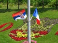 Serbian and French flags Royalty Free Stock Photo