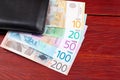 Serbian money in the black wallet