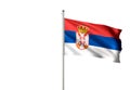 Serbia national flag waving isolated white background realistic 3d illustration Royalty Free Stock Photo