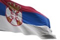 Serbia national flag waving isolated on white background 3d illustration Royalty Free Stock Photo