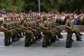 Serbian national flag unit in march-4 Royalty Free Stock Photo