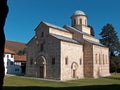 Serbian orthodox monastery Visoki Decani. UNESCO World Heritage. Royalty Free Stock Photo