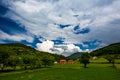 Serbian rural village green springtime landscape