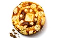 Serbian slava bread in traditional style isolated Royalty Free Stock Photo