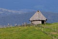 Serbian traditional wood house and fence