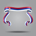 Serbian flag wavy ribon background. Vector illustration. Royalty Free Stock Photo