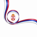 Serbian wavy flag background. Vector illustration. Royalty Free Stock Photo