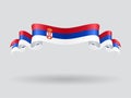 Serbian wavy flag. Vector illustration. Royalty Free Stock Photo