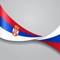 Serbian wavy flag. Vector illustration. Royalty Free Stock Photo