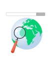 Magnifying glass Map Search. Vector illustration on white background. Royalty Free Stock Photo