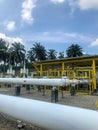 Petronas metering station, pipeline station during the day Royalty Free Stock Photo