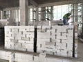 Blockwork by construction workers at the construction site. Royalty Free Stock Photo