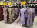 Various types of clothes are being sold in supermarkets. Royalty Free Stock Photo