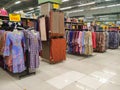 Various types of clothes are being sold in supermarkets. Royalty Free Stock Photo