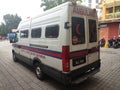 Malaysian ambulans parked at the hospital. Royalty Free Stock Photo