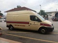 Malaysian ambulans parked at the hospital. Royalty Free Stock Photo