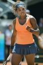 Serena Williams in action during the Madrid Mutua tennis Open Royalty Free Stock Photo