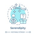 Serendipity soft blue concept icon Royalty Free Stock Photo