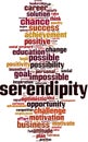 Serendipity word cloud Royalty Free Stock Photo