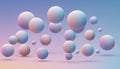 Abstract 3D Spheres Floating with Soft Gradient Background Royalty Free Stock Photo