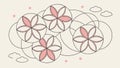 Abstract Flower of Life Pattern with Floral Elements, vector design Generative AI Royalty Free Stock Photo