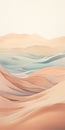 Serene Abstract Watercolor Landscape: Soft And Rounded Forms