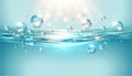 Serene Aqua Bubbles Background with Sunlight Reflection, AI Generated